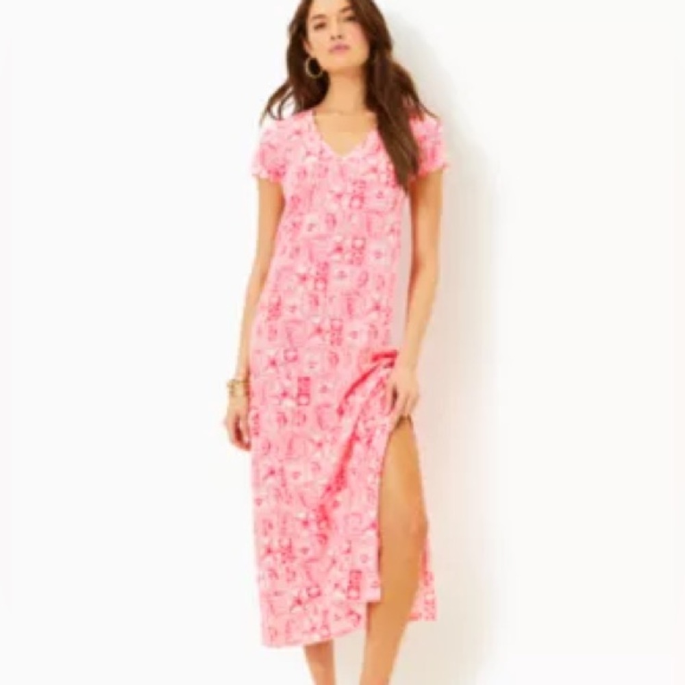 Lilly Pulitzer Etta Maxi Dress Size Small Mizner Red Seaside Harbor